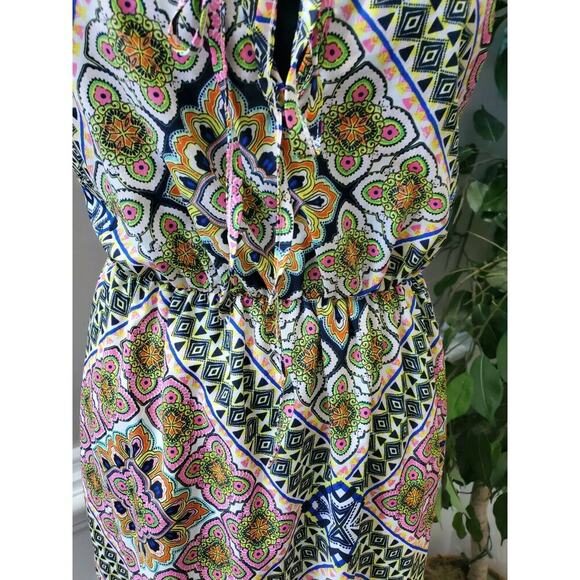 Runway Story Women's Multicolor Polyester Scoop Neck Strappy Long Maxi Dress M - Picture 3 of 10